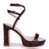 Buy cheap Nude Patent ODM Double Strap Platform Sandals Size EUR 35-40 Customized from wholesalers