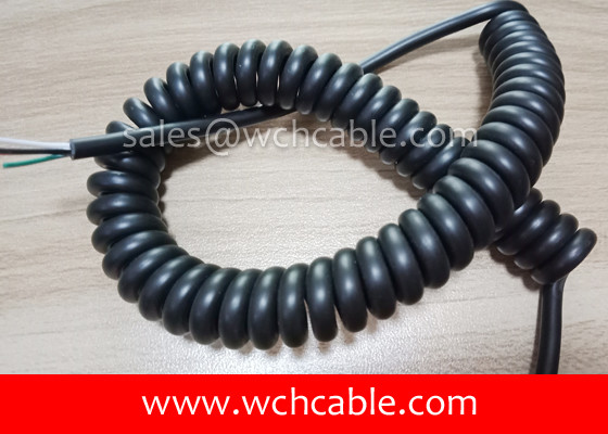 UL Spiral Cable, AWM Style UL21919 24AWG 2C VW-1 125°C 600V, TPE / TPE