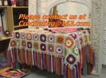 Handmade Crochet Yarn Baby Sheet Blankets Granny Square Afghan Coverlet Table