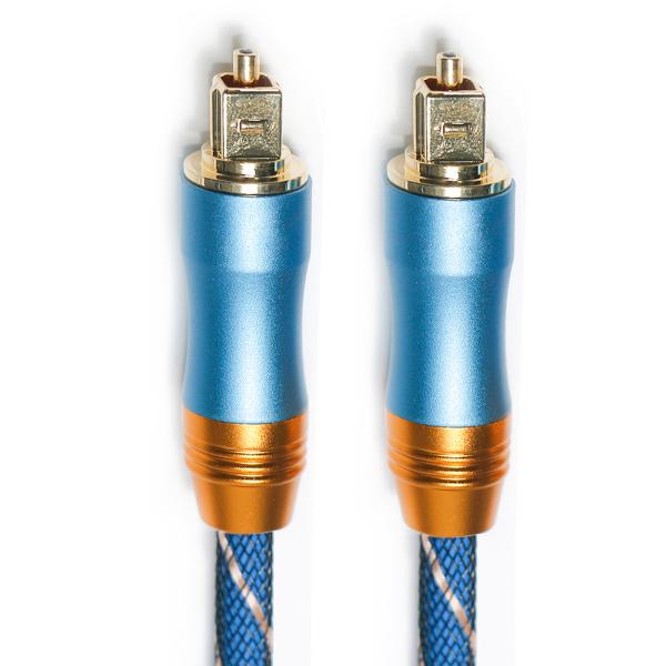 Toslink Digital Cable Premium OD6.0 Knited Rope Plated Frosted Shell Square