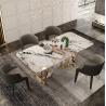 Buy cheap Personalized Italian Marble Long Dining Table With Gold Metal Legs from wholesalers