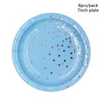 Boys Christmas Blue Strip Birthday Paper Plates And Napkins Cups