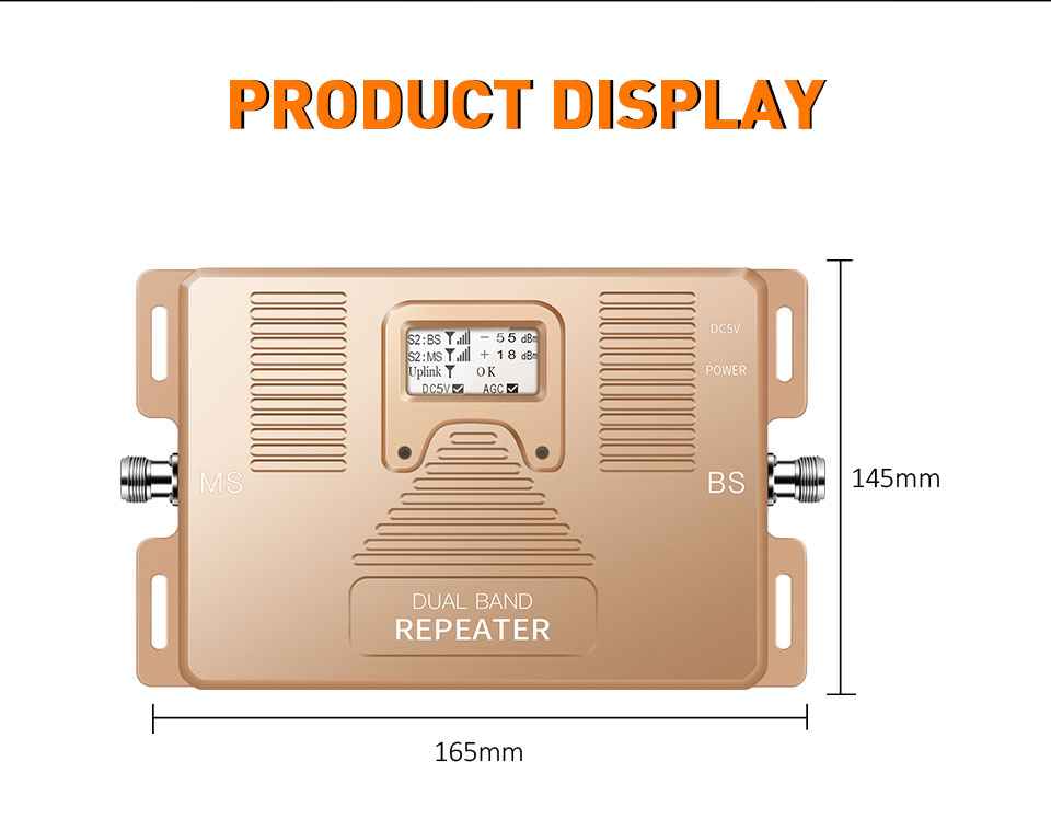 Dual Band 1800MHz 2100MHz Mobile Signal Boosters Output Power 20dBm