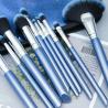 Buy cheap Elegant Blue 10 Piece Makeup Brush Set Bling Glitter Wooden Handle Vegan from wholesalers