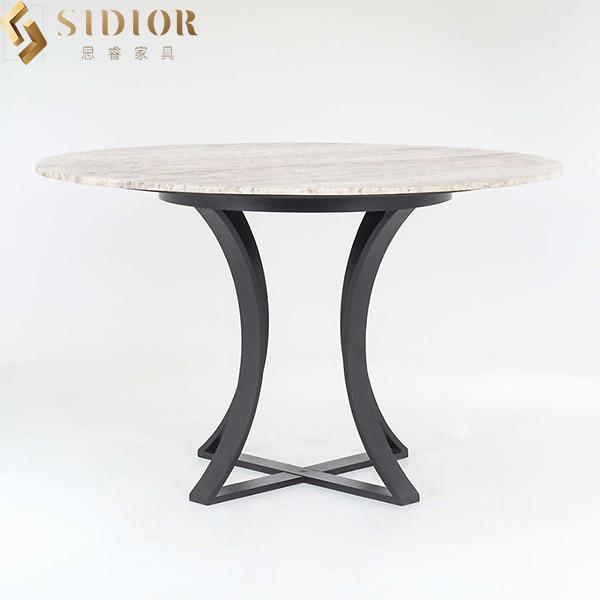 Buy cheap OEM Round Natural Marble Dining Table 120cm Dia For Hotel Cafe from wholesalers