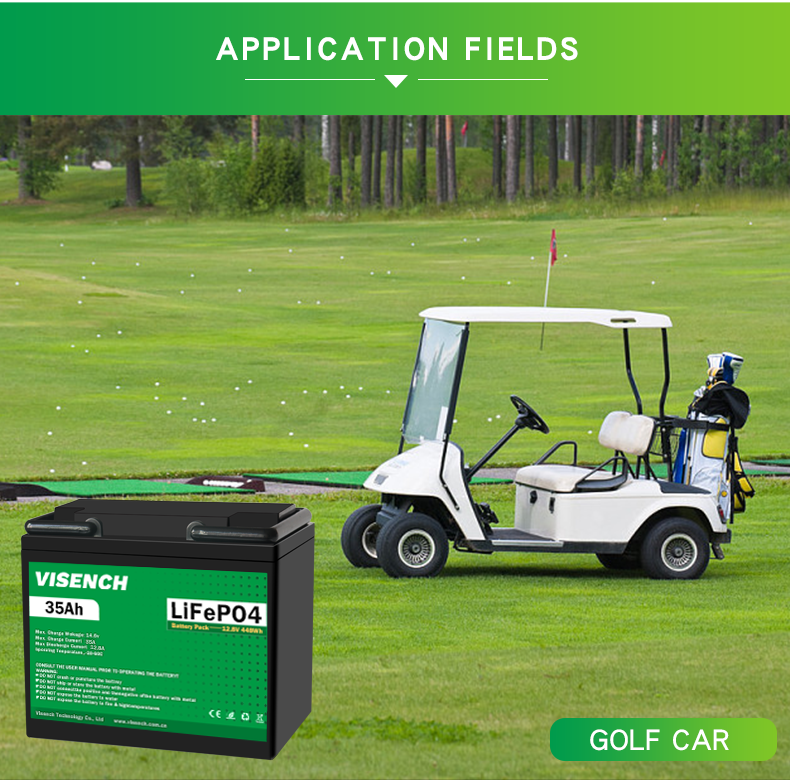 Visench 12V 35Ah Deep Cycle Digital Rechargeable Lithium Iron Phosphate Battery 12.8V Lifepo4 Lithium Ion Battery