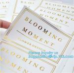 Die Cut Foil stamping, Waterproof Vinyl PVC Custom Logo Sticker Label, matte