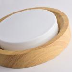 Wooden Round Ceiling Lights For Bedroom Iron Surface Mounted Rooms Lighting（WH