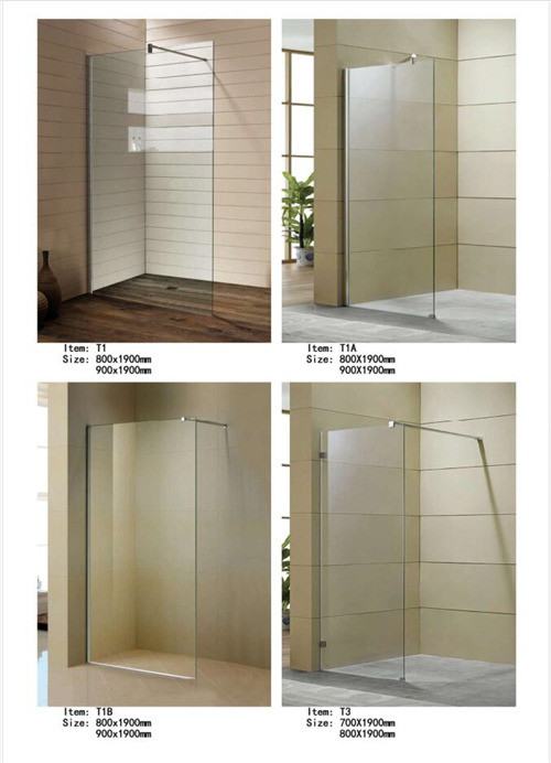 Easy Install Walk In Shower Screen , Frameless Glass Shower Screen With Support Bar