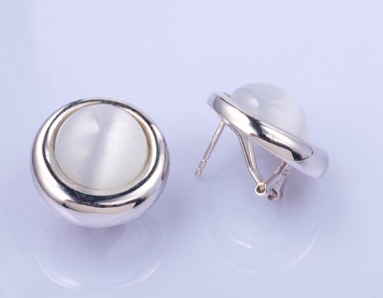 Buy cheap Vintage Unisex Stud Earrings Silver White CZ Jewelry Hypoallergenic Decorative Earrings from wholesalers