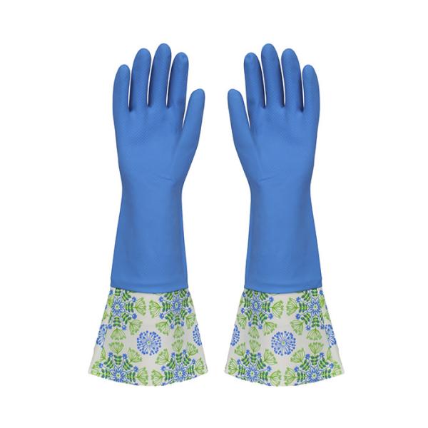 Buy cheap Flocklined Extra Long Sleeve Rubber Gloves Natural Latex Durable Waterproof from wholesalers