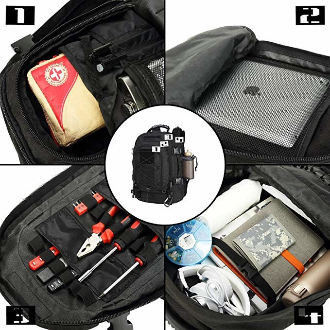 Expandable Military Travel Backpack , Large Military 3 Day Assault Pack For Camping