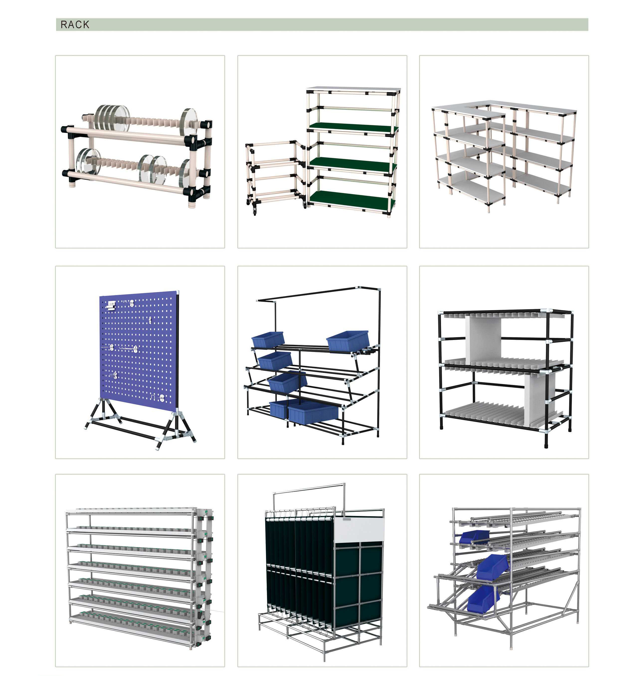 Multi Purpose ESD Storage Racks Plastic Coated Diameter 28mm Metal Lean Pipe
