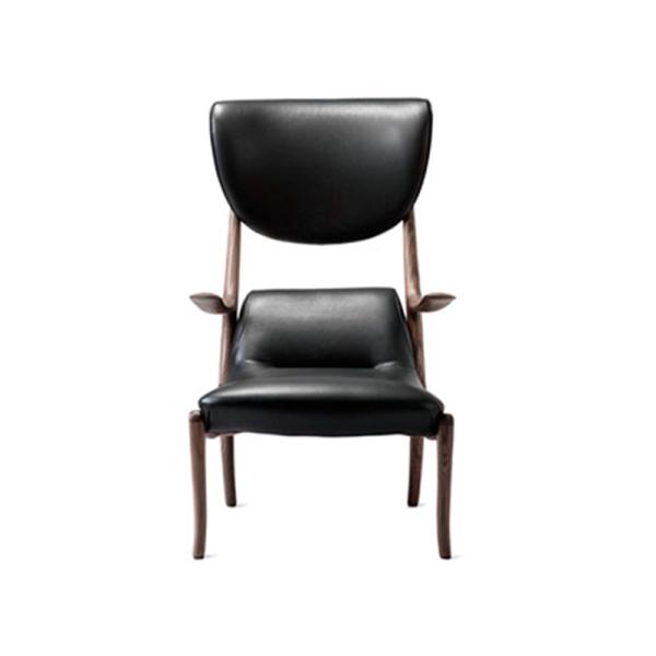 Buy cheap Elegent Solid Wood Accent Chair , Grey Leather Armchair Cow Leather Padded from wholesalers