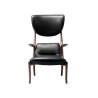 Buy cheap Elegent Solid Wood Accent Chair , Grey Leather Armchair Cow Leather Padded from wholesalers