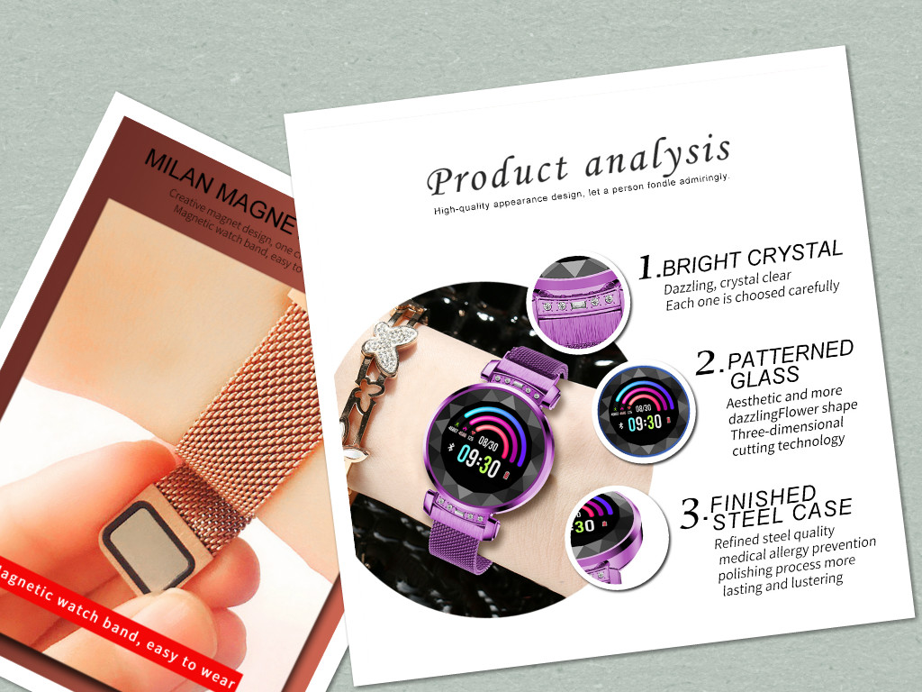 Female Heart Rate Monitor Waterproof Sport Smart Watch