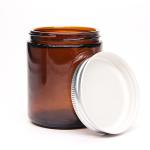 Wide Mouth Amber Glass Candle Jars 30cl 250ml with Wooden Lids
