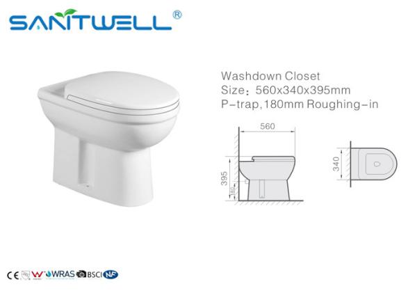 Buy cheap Bathroom European Washdown Toilet , Floor Mounted Two-piece Ceramic Toilet from wholesalers