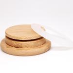 Custom Bamboo Cup Lids cover 70mm For Boba Tea Glass Mason Jar Mug
