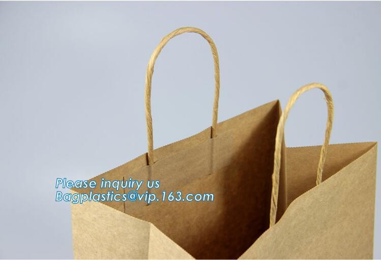 tea brown paper bag with logo print eco friendly With Ribbon Handles wine packaging offset bags,Decorative Paper Bags wi