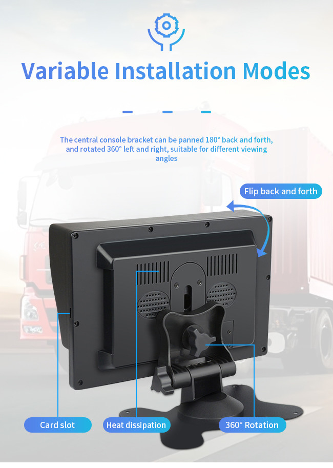7 Inch Car DVR Camera 4 Way Truck Traffic Front And Rear Video Full HD