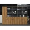 Buy cheap Wooden Office Storage Cabinets , Lockable Filing Cabinets With Tempered Glass Door from wholesalers