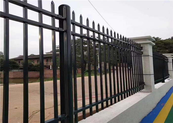 Flat Top Square Pipe Powder Coated Tubular Fencing Horizontal Rail Galvanized Steel Q195 Q235
