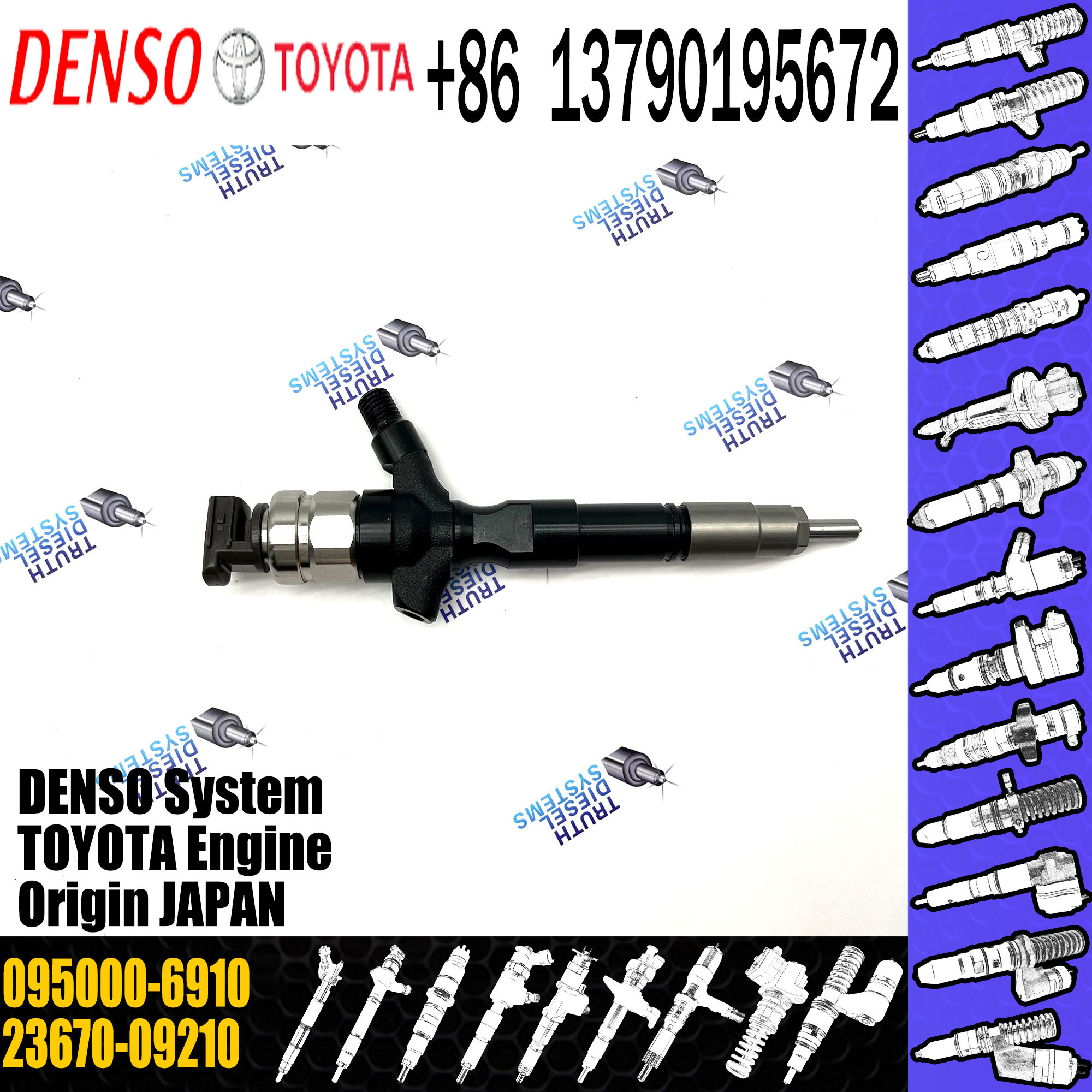 Wholesale fuel injector 23670-09140 23670-09210 095000-7640 095000-7280 095000-6910 more