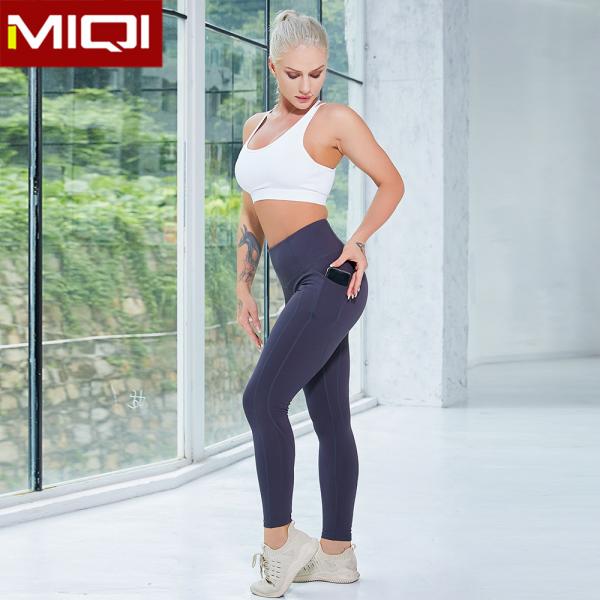 Buy cheap Wholesale 2 Pieces Sport Clothing Set With Pocket Solid Fitness Leggings Women High Impact Sports Bra Set from wholesalers