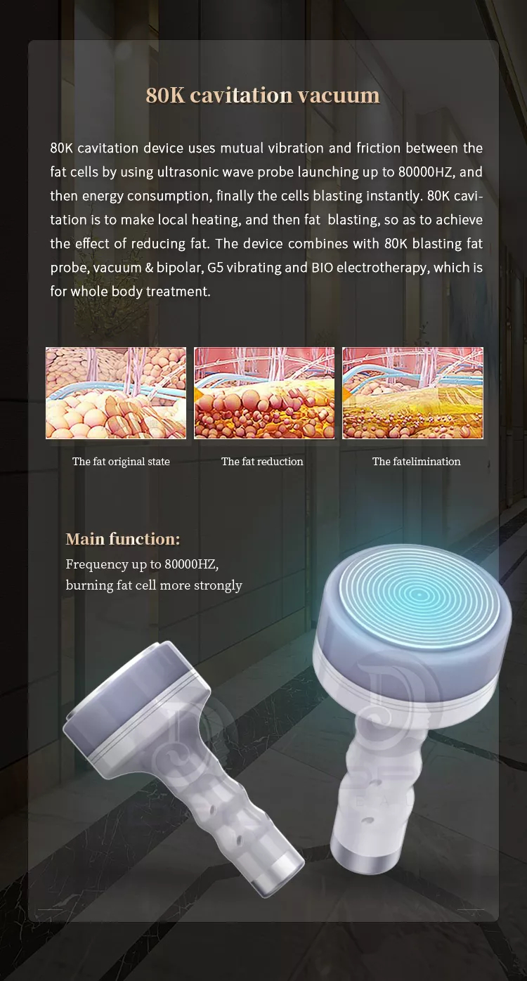 6 in 1 Ultrasound Lipocavitation Rf Fat Burning Machine Cavitation Machine 80k Ultrasound Cavitation Ems Body Slimming Massager