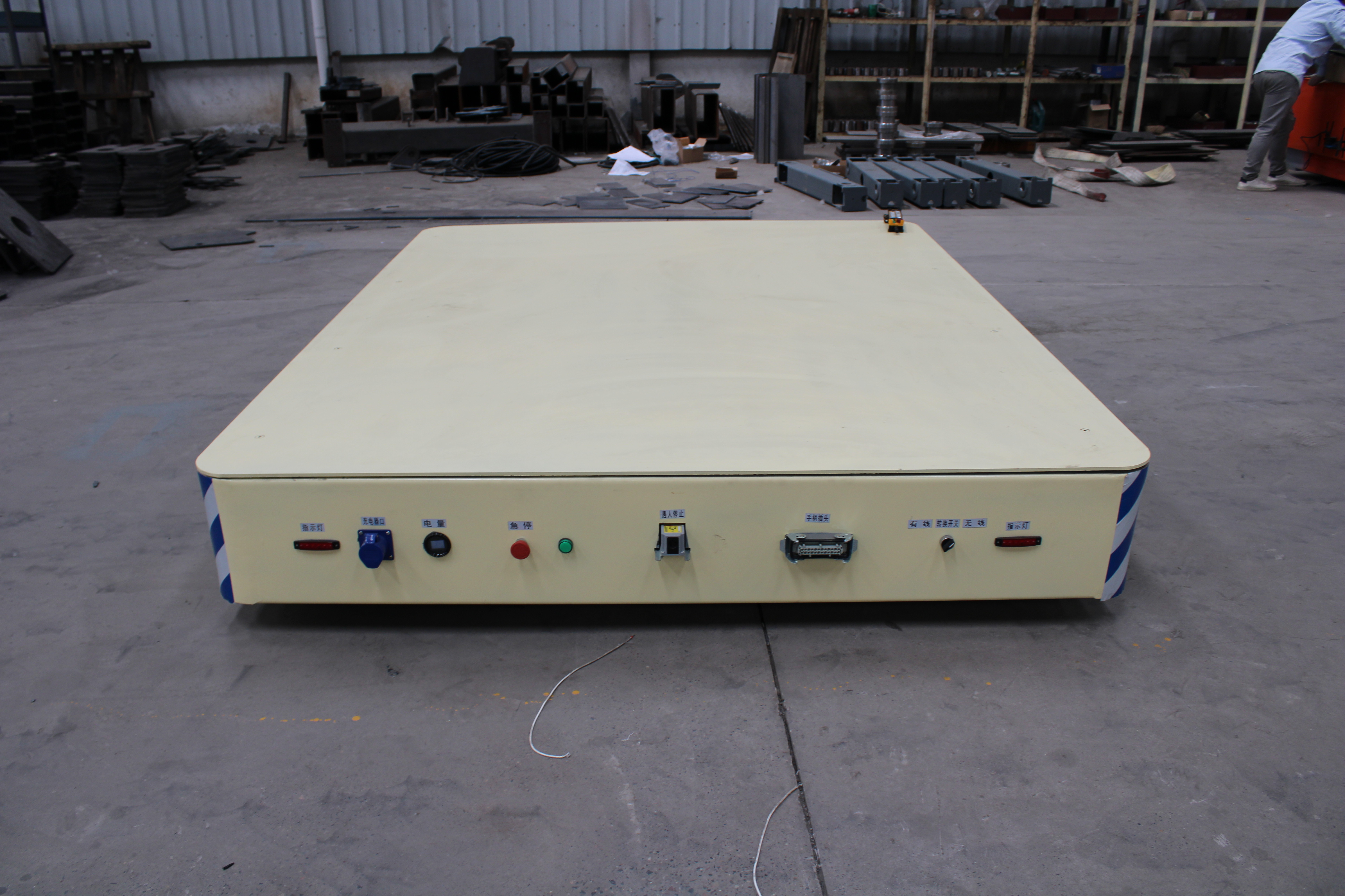 40 Tons Lithium Battery Powered Transfer Cart Flatbed Production Lines Material Transportation