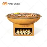 Corten Steel Metal Camping Rusty Barbecue Grill for Outdoor Cooking Vegetables