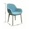 Buy cheap Curved Backrest Wood And Fabric Armchair Blue Upholstered Unfolded from wholesalers