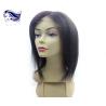 Buy cheap Human Hair Short Front Lace Wigs Black Straight Wigs With Bangs from wholesalers