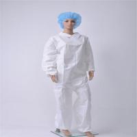 Buy cheap Non Woven OEM 35gsm Disposable Hooded Coveralls product