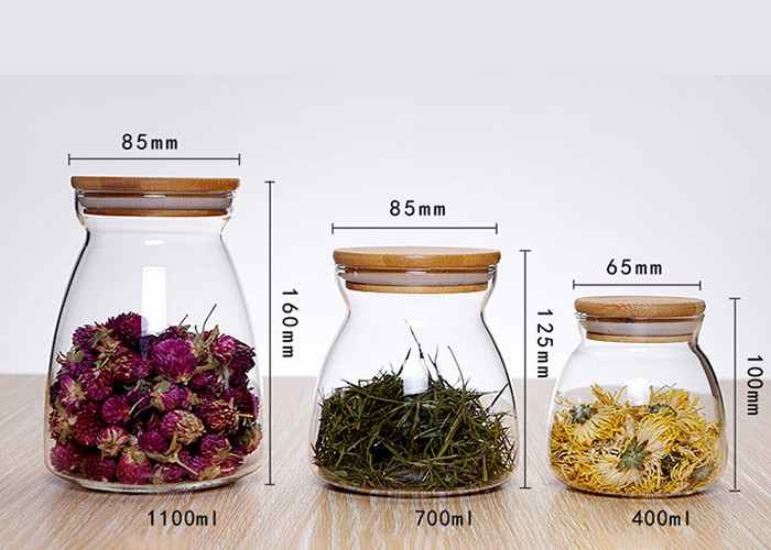 Tea Candy Wide Mouth Glass Jars , Airtight Glass Jars Wide Mouth