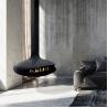 Buy cheap indoor contemporary indoor fireplace carbon steel wood burning stove rotating spherical from wholesalers