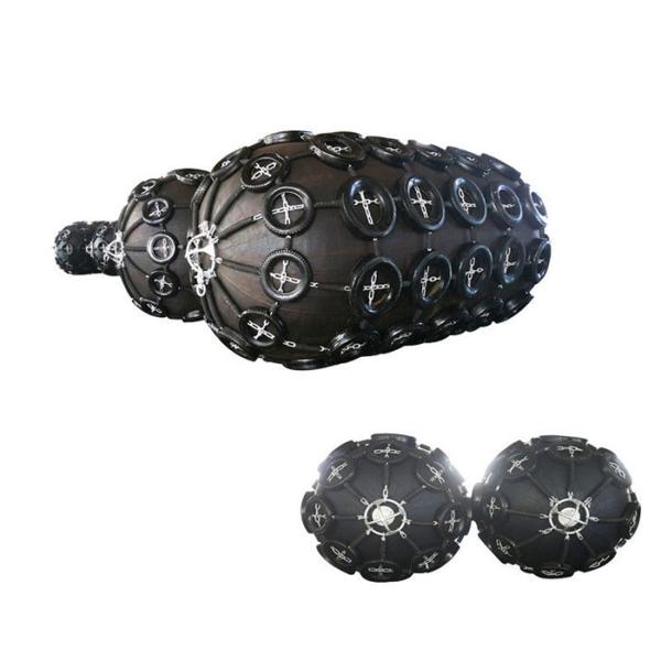 Marine Vessel Ship 50kPa Pneumatic Rubber Fender With Tires And Chains Protect