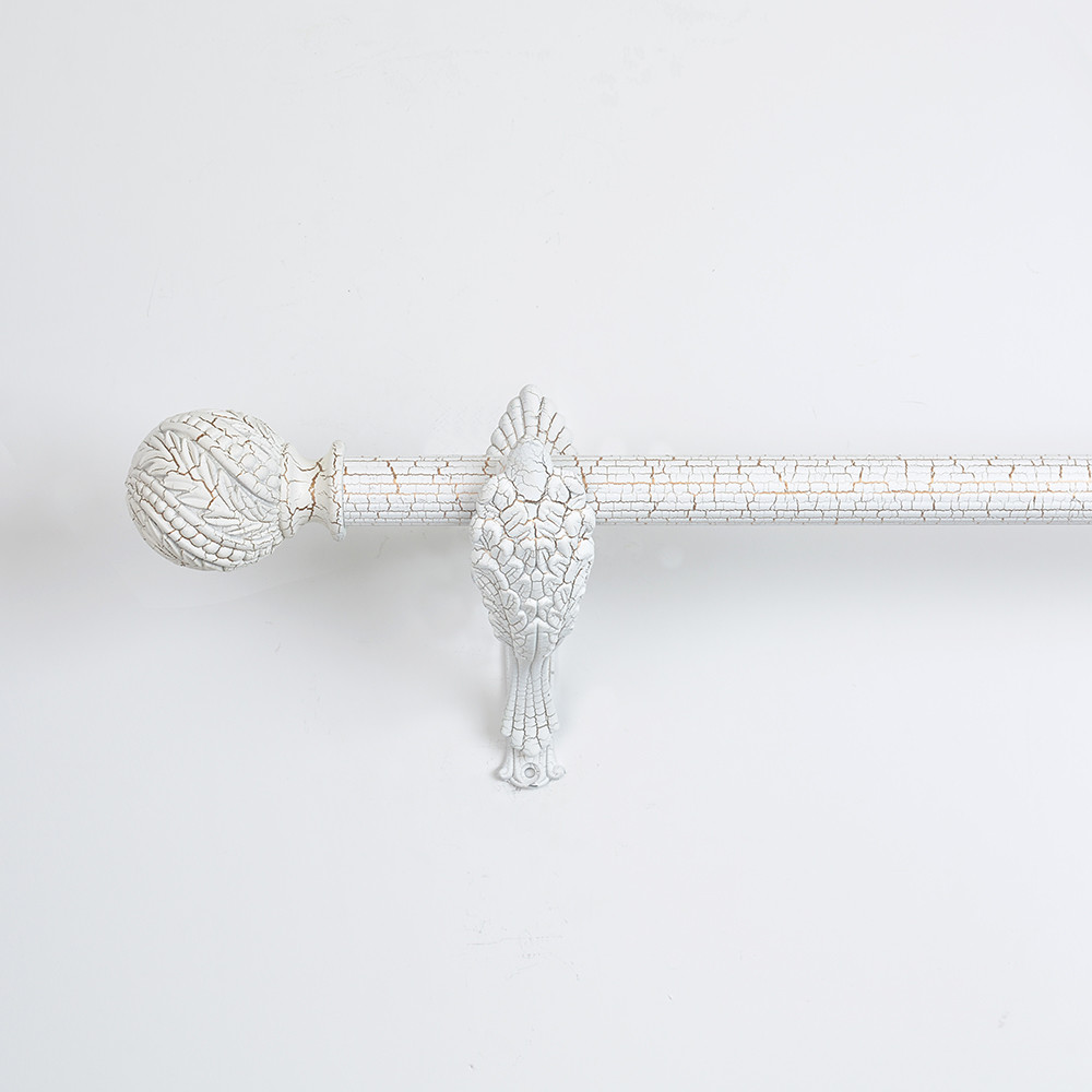 Custom Curtain Rod Set Single Bracket Four Leaf Flower Curtain Rod Finials