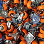 Light Duty Casters Zinc Plated Wheel Orange Industrial Caster Supplier