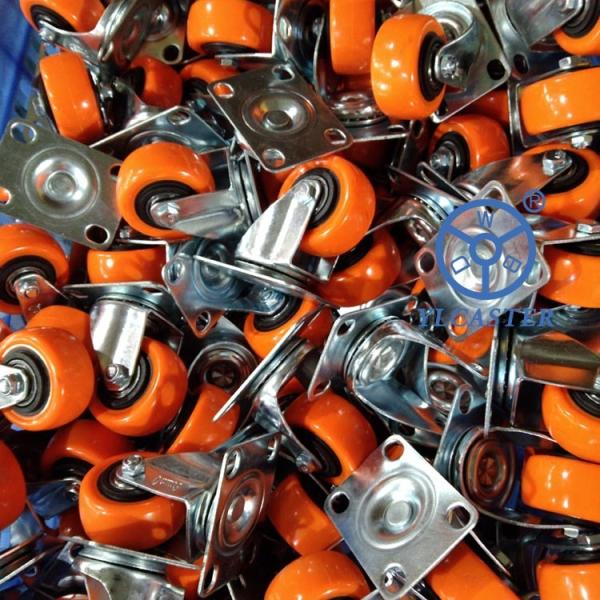 Quality Light Duty Casters Zinc Plated Wheel Orange Industrial Caster Supplier for sale