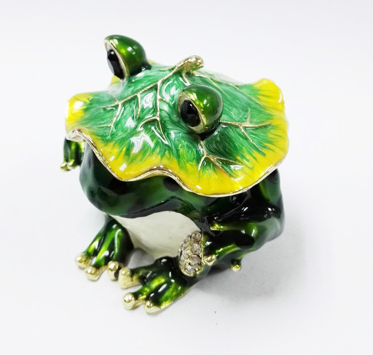 Hot sale frog shape jewelry box custom frog jewelry metal box