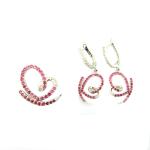 925 Silver Jewelry Set With Custom Logo Bezel Pave Prong Settings And CZ Stones