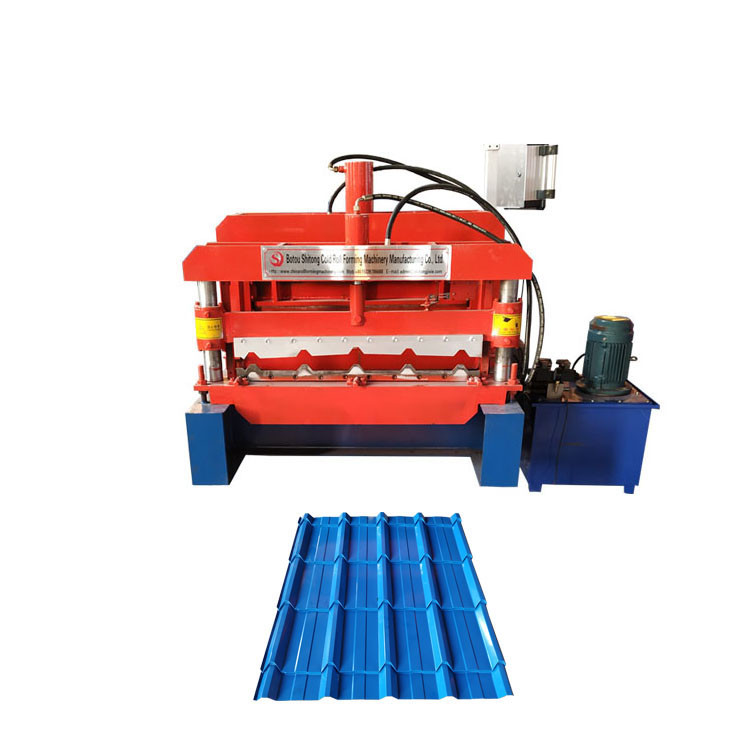 Color Glazed Tile Roll Forming Machine / Coated Steel Step Tile Roll Forming Machine