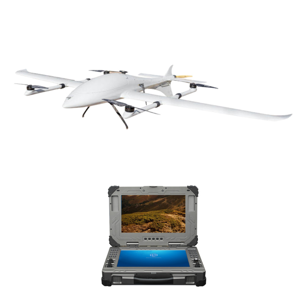 Emergency Rescue VTOL Fixed Wing Drones 3.5Hours 3000m Thermal Pod Tracking Camera HXCETUS-240