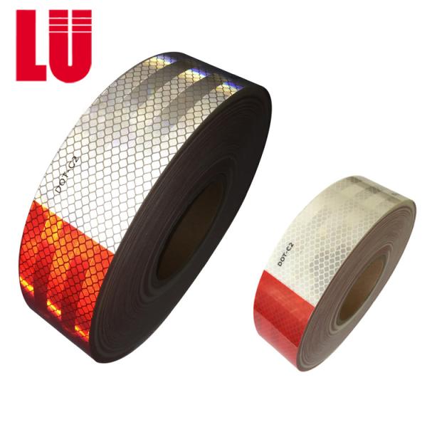 Buy cheap 2 Inch White+Red Diamond Grade Truck Safety Reflective Material Retro Reflect Sticker Conspicuity Tape DOT-C2 from wholesalers