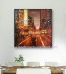 Cityscape Palette Knife Oil Painting Modern Street Oil Paintings For Decoration