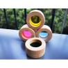 Buy cheap Kids Montessori Wooden Toy Sensory Rainbow Mirror Blocks Solid Rubber Wood Stacking Acrylic Buliding Stacker Educational from wholesalers