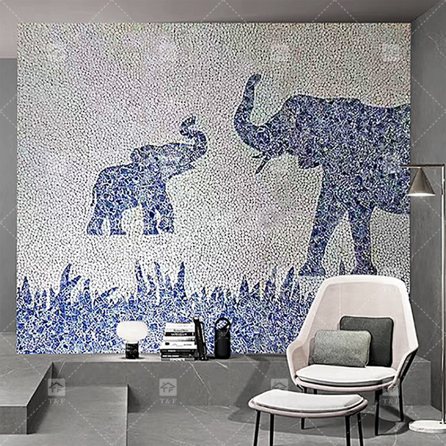Mosaic Tile Picture Art Mural Restaurant Living Room Interior Wall Decoration Mural Mosaic