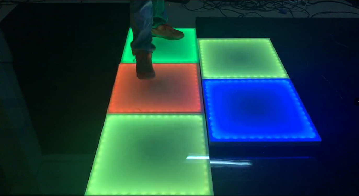 IP55 RGB LED Interactive Dance Floor Tile For DJ Disco Night Club Working Time hours 50000